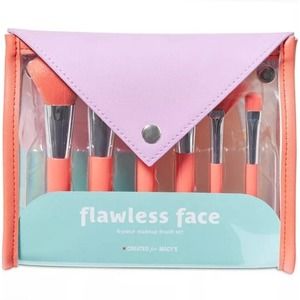 NEW Set of 6 Flawless Face Brush Makeup Set Travel Pouch